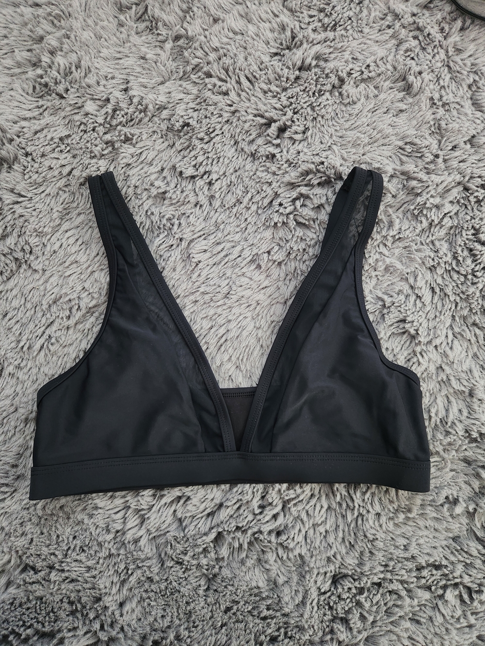 Speedo Black Deep V Swim Bikini Top